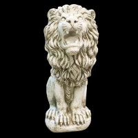 Roman Estate Lion 30in. - Fiberglass Resin - Indoor/Outdoor Statue