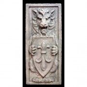 Lion Crest Plaque 38in. Fiberglass Resin Indoor/Outdoor Garden