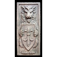 Lion Crest Plaque 38in. Fiberglass Resin Indoor/Outdoor Garden