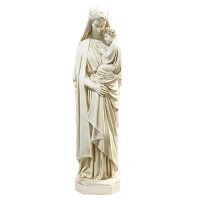 Queen Mary And Child 25in. High - Lightweight Fiberglass Resin - Outdoor Statue