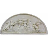 Cherubs Lunette Plaque 21in. - Fiberglass Resin - Outdoor