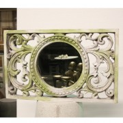 Scroll Work Frame w/Mirror - Fiberglass Resin - Indoor/Outdoor Statue
