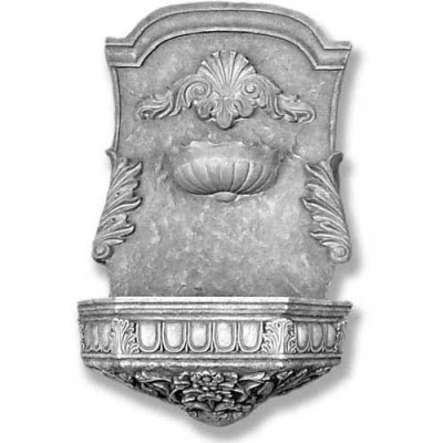 Jaimy Seashell Fountain 29in. Fiberglass Outdoor Wall Mount Statue -  - NG28318