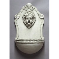 Perche Cherub Wall Fountain Fiberglass Resin Outdoor Wall Mount Statue