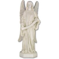 Banner Angel Left 49in. - Lightweight Fiberglass Resin - Indoor/Outdoor Statue