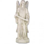 Banner Angel Right 48in. - Lightweight Fiberglass Resin - Indoor/Outdoor Statue