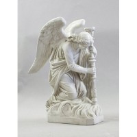 Bergama Angel - Left 35in. - Lightweight Fiberglass Resin - Indoor/Outdoor Statue