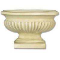 Oval Flute Vase 9in. Fiberglass Resin Indoor/Outdoor Garden / Patio Statue
