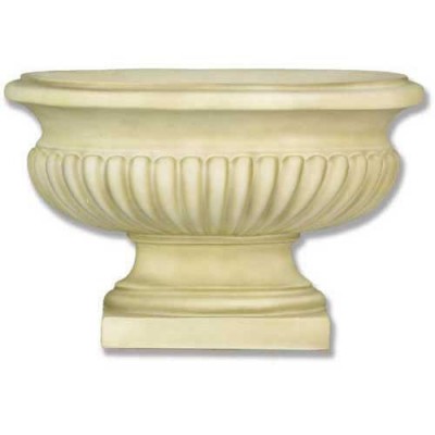 Oval Flute Vase 9in. Fiberglass Indoor/Outdoor Garden Statue -  - HF7419