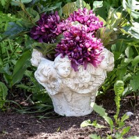 Faces of Cherub pot 10" h - Fiberglass Resin Indoor/Outdoor Garden / Patio Statue