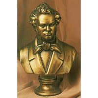 Franz Peter Schubert Bust Med Fiberglass Resin Indoor/Outdoor Garden