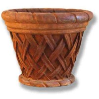 Basket Weave 23x17in. High - Fiberglass Resin - In/Outdoor Planter Garden / Patio