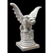 Castle Gate Gargoyle Pedestal 31in. - Fiberglass Resin - Statue
