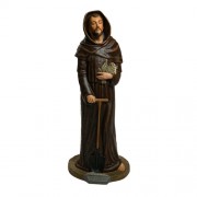 Saint Fiacre 44" - Lightweight Fiberglass Resin Indoor/Outdoor Church Statuary