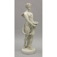 Flora Greek Woman with Basket 34in. - Fiberglass Resin - Indoor/Outdoor Statue/Sculpture