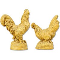 French Rooster Pair - Fiberglass Resin - Indoor/Outdoor Garden Statue