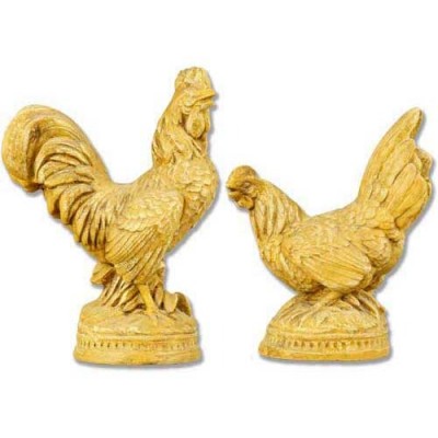 French Rooster Pair - Fiberglass - Indoor/Outdoor Garden Statue -  - F68060P