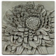 Chrysanthemum Plaque Fiberglass Resin Indoor/Outdoor Garden