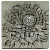 Chrysanthemum Plaque Fiberglass Resin Indoor/Outdoor Garden Chrysanthemum Plaque Fiberglass Resin Indoor/Outdoor Garden