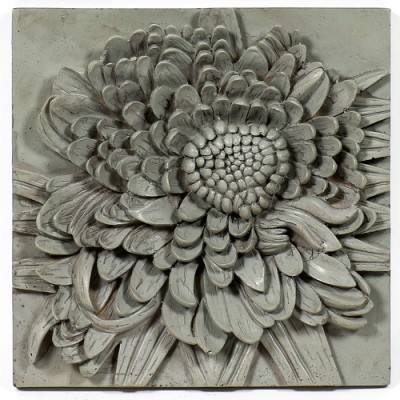 Chrysanthemum Plaque Fiber Stone Resin Indoor/Outdoor Garden Statue -  - FS8742