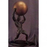 Atlas Holding Sphere overhead Modern 23in. - Fiberglass Resin - Indoor/Outdoor Garden Statue