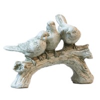 Three Singing Birds Fiberglass Resin Indoor/Outdoor Garden Statue
