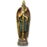 Majestic Angel Guard 27in. Right Facing - Lightweight Fiberglass Resin - Indoor/Outdoor Statue