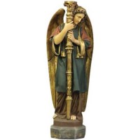 Majestic Guardian Angel - Left Facing 52in. - Lightweight Fiberglass Resin - Outdoor Statue