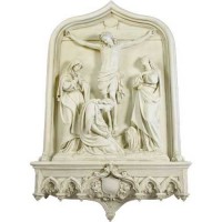 Crucifixion Scene Wall Plaque 64in. - Lightweight Fiberglass Resin - Outdoor Statue