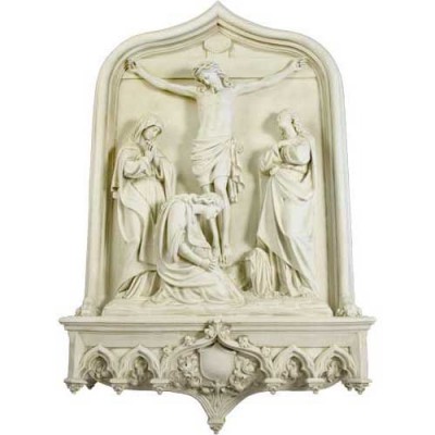 Crucifixion Scene Wall 64in. - Fiberglass - Outdoor Statue -  - F8387