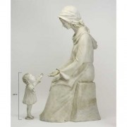 Seated Mary And Baby 57in. - Lightweight Fiberglass Resin - Indoor/Outdoor Statue