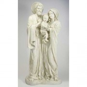 Joseph, Mary Holding Baby Jesus 59in. - Lightweight Fiberglass Resin - Indoor/Outdoor Church Statuary