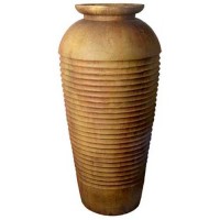 Floor Ribbed Patio Urn (Five Foot) Fiberglass Resin Indoor/Outdoor