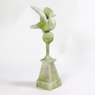 Dove Finial 24 Inch Fiber Stone Resin Indoor/Outdoor Statue/Sculpture -  - FS00261