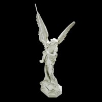 Saint Michael Slaying Satan 4.8 Feet Lightweight Fiberglass Resin Outdoor Statue