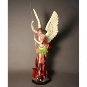 Saint Michael Slaying Satan 58in. - Lightweight Fiberglass Resin - Outdoor Statue