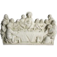 Last Supper Small Wall Plaque - Lightweight Fiberglass Resin - Indoor/Outdoor Church Statuary