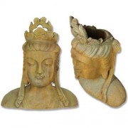 Chinese Goddess Bust Planter - Fiberglass Resin - Outdoor Statue