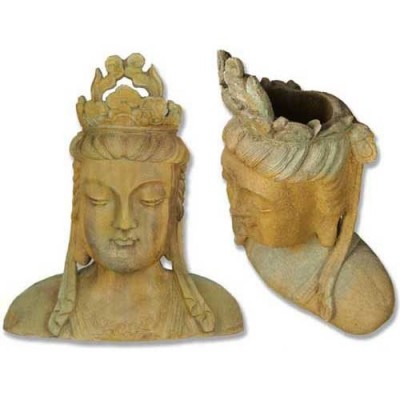 Chinese Goddess Bust Planter - Fiber Stone Resin - Outdoor Statue -  - FS7699