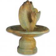 Santi Fish / Pedestal Bowl Set Fiberglass Resin Outdoor Garden Statue