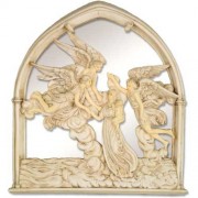 Angels Of The Sea Mirror 10in Lightweight Fiberglass Resin Indoor/Outdoor Statue