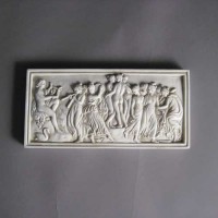 Apollo & Muse Frieze 9in. Wide - Fiberglass Resin - Outdoor Statue