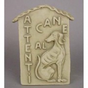 Beware Of Dog Plaque 15 Fiberglass Resin Indoor/Outdoor Garden Statue