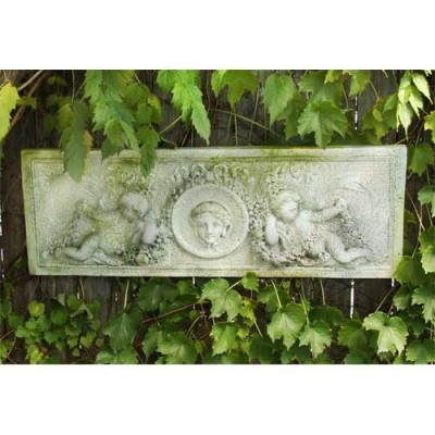 Cherub Victorian Plaque Fiberglass Indoor/Outdoor Garden -  - F6675