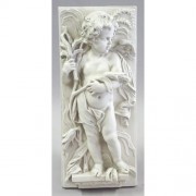 Little Boy Autumn Plaque Fiberglass Resin Indoor/Outdoor Garden