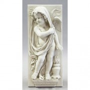 Little Boy Winter Plaque 30in. Fiberglass Resin Indoor/Outdoor Garden
