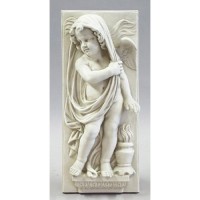 Little Boy Winter Plaque 30in. Fiberglass Resin Indoor/Outdoor Garden