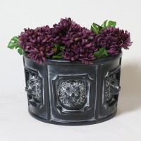 Six Lion Head Urn - Fiberglass Resin - Indoor/Outdoor Garden / Patio Statue