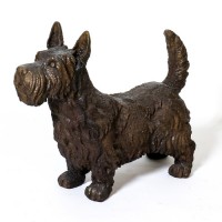 Scottie Dog for Frontdoor / Porch Steps Fiber Stone Indoor/Outdoor Garden Statue