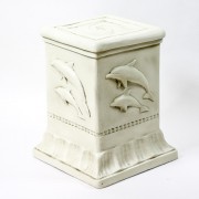 Dolphin Square Pedestal 20in. Fiberglass Resin Indoor/Outdoor Garden